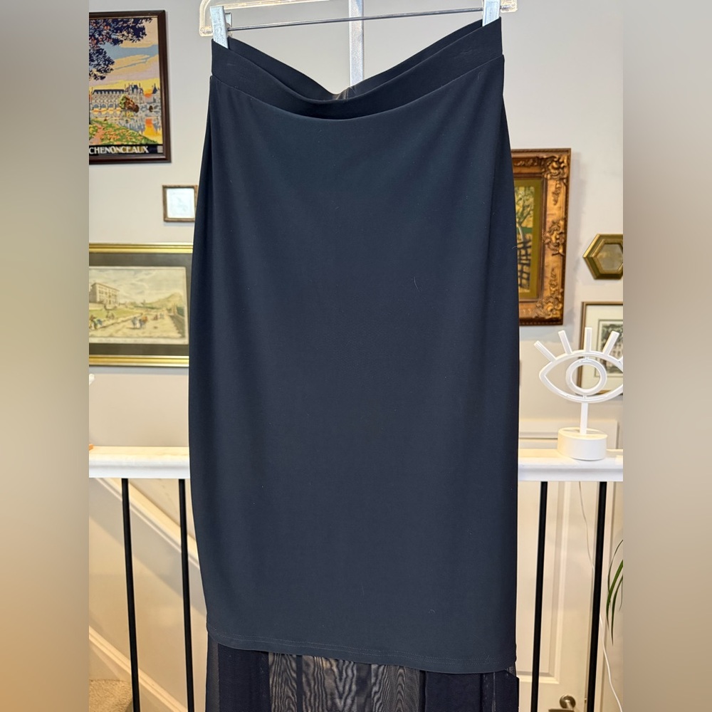 Sympli Black Reversible Moxie Maxi Skirt Mesh Overlay Size 10 - Picture 8 of 17